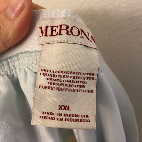 Merona Plus size color block stripe pleated Summer pull on skirt Blue yellow XXL - Picture 10 of 11